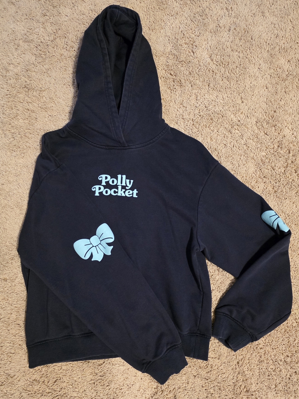 Cider Navy Hoodie with Light Blue Polly Pocket Graphics
